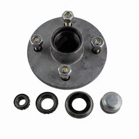 Trailer Hub 5 1/2'' Inch Mini 4 Stud With Bearings Dust Cap and Seals - Galvanised