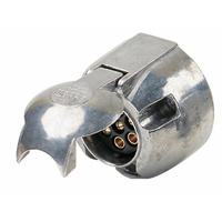 Trailer 7 Pin Large Round Chrome Plated Light Aluminium Socket ADR Approved