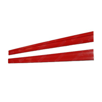 2 x Boat Trailer RED Skid Strips Teflon Grooved Slides Centre 50mm x 1.5M Long