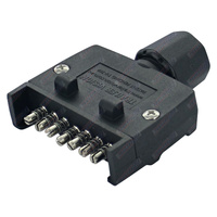 7 Pin Flat Plastic Trailer Plug Trailer Vision with Tornado Spring Pins #TV7-FP