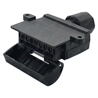 7 Pin Flat Plastic Trailer Socket Trailer Vision with Tornado Spring Pins #TV7-FS