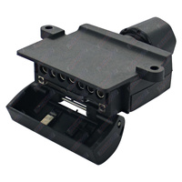 7 Pin Flat Trailer Socket With Reverse Sensor Reed Switch Trailer Vision #TV-7FSRS-NO