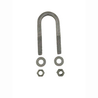 U-Bolt 39mm (1 1/2") ROUND x 115mm (4 1/2") Long with Flat Washers Nyloc Nuts Galvanised