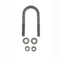 U-Bolt 50mm (2'' Inch) ROUND x 125mm (4 1/2'' Inch) Long with Flat Washers Nyloc Nuts Galvanised