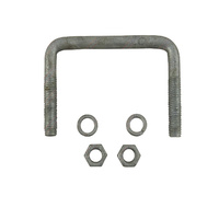 U-Bolt 100mm (4'' Inch) SQUARE x 75mm (3'' Inch) Long 12mm Dia with Spring Washers & Nuts Galvanised
