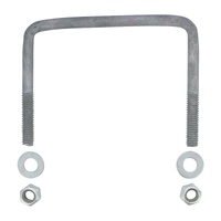 U-Bolt 150mm (6'' Inch) SQUARE x 115mm (4.5'' Inch) Long with Flat Washers Nyloc Nuts Galvanised