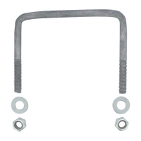 U-Bolt 150mm (6'' Inch) SQUARE x 115mm (4.5'' Inch) Long with Flat Washers Nyloc Nuts Galvanised