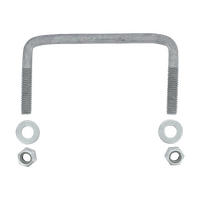 U-Bolt 150mm (6'' Inch) SQUARE x 75mm (3'' Inch) Long with Flat Washers Nyloc Nuts Galvanised