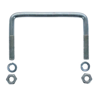 U-Bolt 150mm (6") SQUARE x 90mm (3.5") Long 12mm Dia with Spring Washers & Nuts Zinc