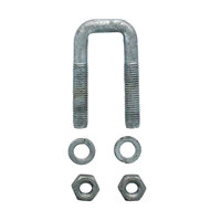 U bolt 24mm SQUARE x 60mm Long 10mm Dia with Spring Washers & Nuts Galvanised
