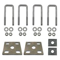 U Bolts Kit 40mm SQUARE x 115mm Galvanised Boat Trailer Fish Plates Axle Pads