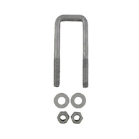 U-Bolt 40mm (1 1/2") SQUARE x 115mm (4 1/2") Long with Flat Washers Nyloc Nuts Galvanised