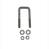 U-Bolt 45mm (1 3/4") SQUARE x 115mm (4 1/2") Long with Flat Washers Nyloc Nuts Galvanised