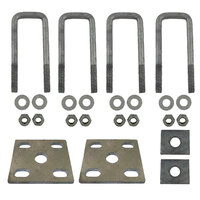 U Bolts Kit 45mm SQUARE x 140mm Galvanised Boat Trailer Fish Plates Axle Pads