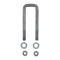 U-Bolt 45mm (1 3/4") SQUARE x 165mm (6 1/2") Long 16mm Dia. with Flat Washers Nyloc Nuts Galvanised