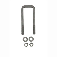 U-Bolt 50mm (2") SQUARE x 150mm (6") Long with Flat Washers Nyloc Nuts Galvanised