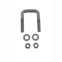 U-Bolt 50mm (2") SQUARE x 75mm (3") Long with Flat Washers Nyloc Nuts Galvanised