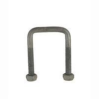 U-Bolt 50mm (2'' Inch) SQUARE x 75mm (3'' Inch) Long 10mm Dia with Nyloc Nuts Galvanised