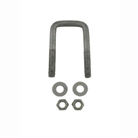 U-Bolt 50mm (2") SQUARE x 90mm (3 1/2") Long with Flat Washers Nyloc Nuts Galvanised