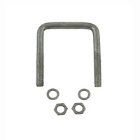 U-Bolt 75mm (3") SQUARE x 100mm (4") Long 12mm Dia with Spring Washers & Nuts Galvanised