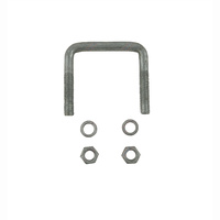 U-Bolt 75mm (3") SQUARE x 75mm (3") Long 1/2" Inch Dia with Washers and Nyloc Nuts Galvanised