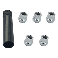 Anti Theft Wheel Lock Nuts 5 pc with Key suits 7/16" UNF HT Trailer Wheel Studs