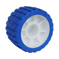 5'' Inch Diameter Boat Trailer Wobble Roller Ribbed 26mm Bore 3'' Inch Wide Blue Boat Jet Ski Trailer