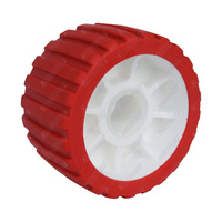 5'' Inch Diameter Boat Trailer Wobble Roller Ribbed 26mm Bore 3'' Inch Wide Red Boat Jet Ski Trailer