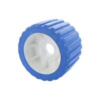 4'' Inch Diameter Boat Trailer Wobble Roller Ribbed 22mm Bore 3" Wide Blue Boat Jet Ski Trailer