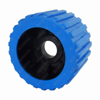 4'' Inch Diameter Boat Trailer Wobble Roller Ribbed 26mm Bore 3" Wide Blue Boat Jet Ski Trailer