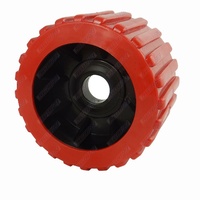 4'' Inch Diameter Boat Trailer Wobble Roller Ribbed 21mm Bore 3" Wide Red Boat Jet Ski Trailer