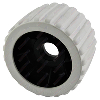 4'' Inch Diameter Boat Trailer Wobble Roller Ribbed 22mm Bore 3'' Inch Wide White Boat Jet Ski Trailer