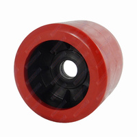 4'' Inch Diameter Boat Trailer Wobble Roller Smooth 21mm Bore 3'' Inch Wide Red Boat Jet Ski Trailer