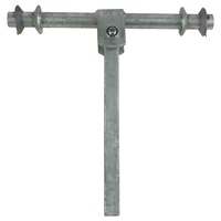 Galvanised Double Wobble Roller Bracket with Square Stem