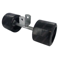 4" Inch Smooth Black Double Wobble Roller Bracket Assembly