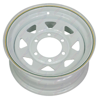 14" Landcruiser 6 Stud Sunraysia Style Wheel Rim White Suit Caravan Camper Car Boat Box Trailers