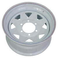 15" Landcruiser 6 Stud Sunraysia Style Wheel Rim White Suit Caravan Camper Car Boat Box Trailers