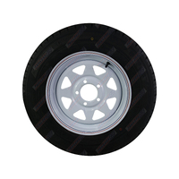 Rim and Tyre 14" Inch Sunraysia White Ford Stud Pattern 185R14LT Tyre Caravan Box Camper Boat Trailer