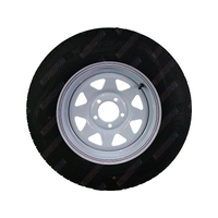 Rim and Tyre 14" Sunraysia White Ford Stud Pattern 185R14LT Tyre Caravan Box Camper Boat Trailer