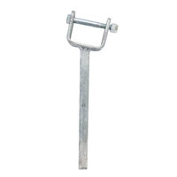 Galvanized wood Yoke Stem 8'' Long with 2'' x 1'' Angled Bracket