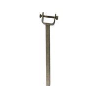 Galvanized wood Yoke Stem 12'' Inch Angled with 2'' Inch x 1'' Inch Bracket