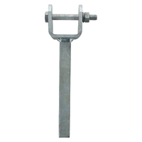 Galvanized Wood Yoke Stem 6'' Inch Straight with 45mm x 25mm Bracket