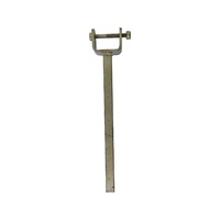 Galvanized wood Yoke Stem 12'' Inch Straight with 2'' Inch x 1'' Inch Bracket