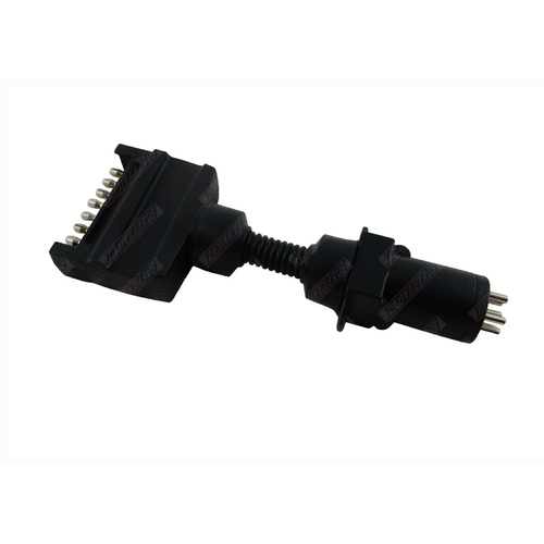 7 Pin Flat to 7 Pin Small Round Trailer Connector Adaptor Plug