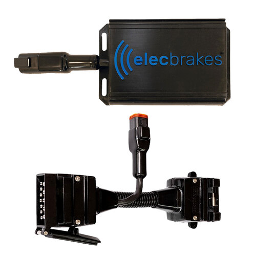 Electric Brake Controller + Plug & Play Adapter 12 Flat to 12 Flat Socket (Bundle)