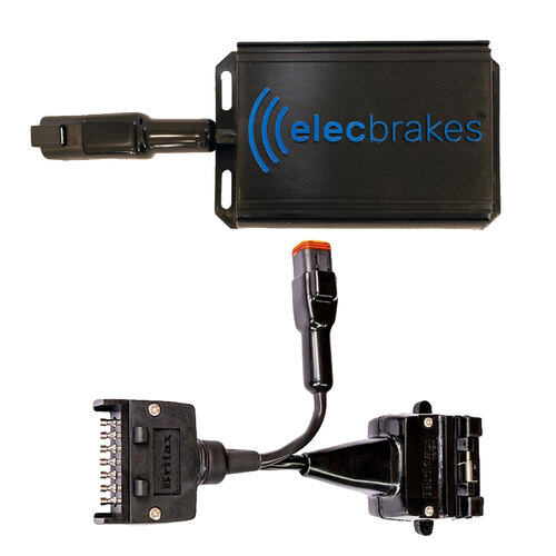 Electric Brake Controller + Plug & Play Adapter 7 Flat to 12 Flat Socket (Bundle)