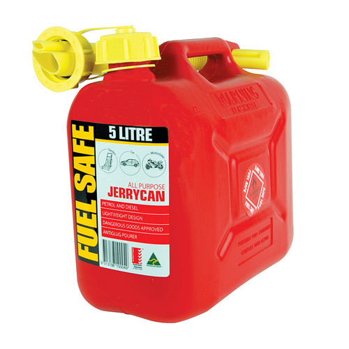 5 Litre Red Jerry Can Petrol Fuel Container Fuel Storage With Pourer TRU
