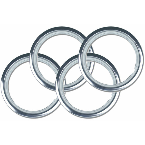13" Premium Wheel Trim Rings SET OF 4 Brand New Chrome Plated Metal Band Ring