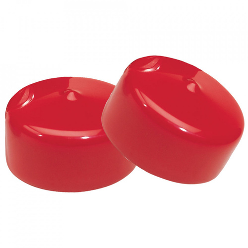 Trailer Bearing Buddy Protector Caps Red PVC Set of 2