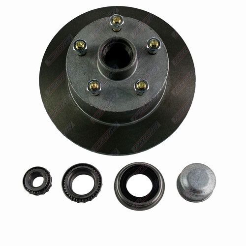Trailer Disc Hub 10" Ford 5 Stud With LM Bearings, Dust Cap & Seals - Galvanised